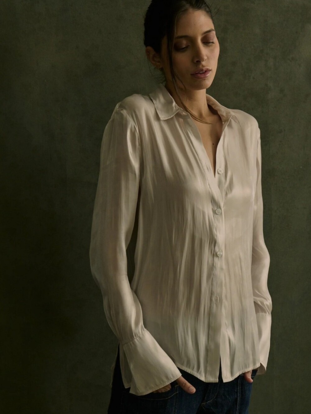 Cleo Lightweight Button-Down Blouse